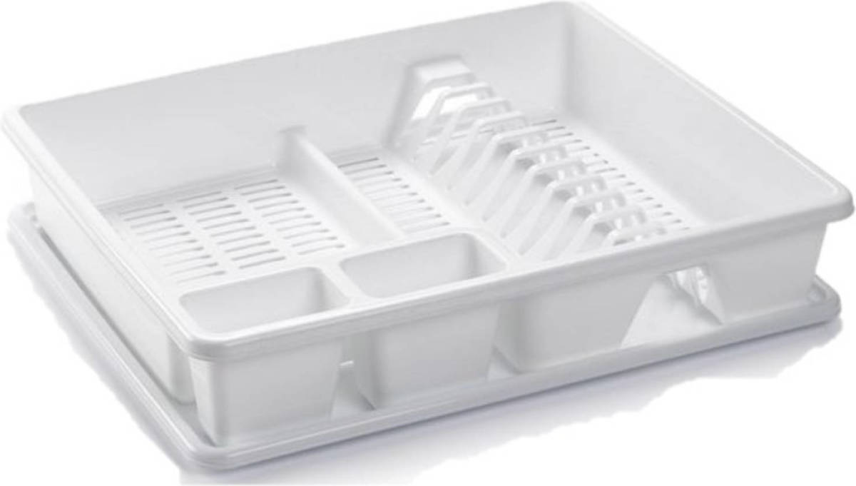 Forte Plastics Afwas Afdruiprek Wit Met Lekbak 48 X 38 X 9 Cm - Afdruiprekken
