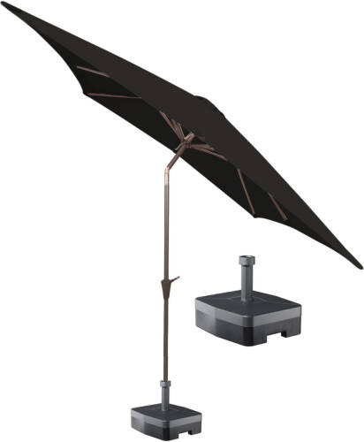 Kopu ® Vierkante Parasol Malaga 200x200 Cm Met Voet - Black