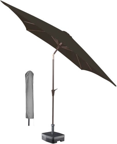 Kopu ® Vierkante Parasol Malaga 200x200 Cm Met Hoes - Antraciet