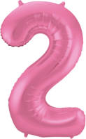 Folat Ballon Cijfer ""2"" 86 Cm Folie Roze