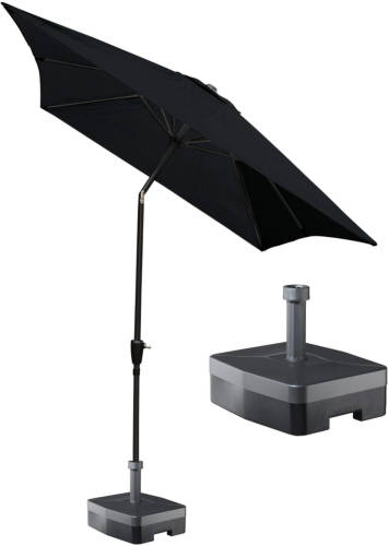 Kopu ® Rechthoekige Parasol Bilbao 150x250 Cm Met Voet - Black