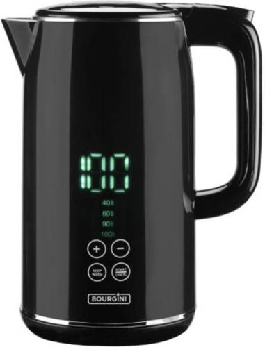 Bourgini Cool Touch Digital Kettle - Digitale Waterkoker - 1,7 Liter - Zwart