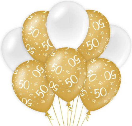 Paper Dreams Ballonnen 50 Jaar Dames Latex Goud/wit