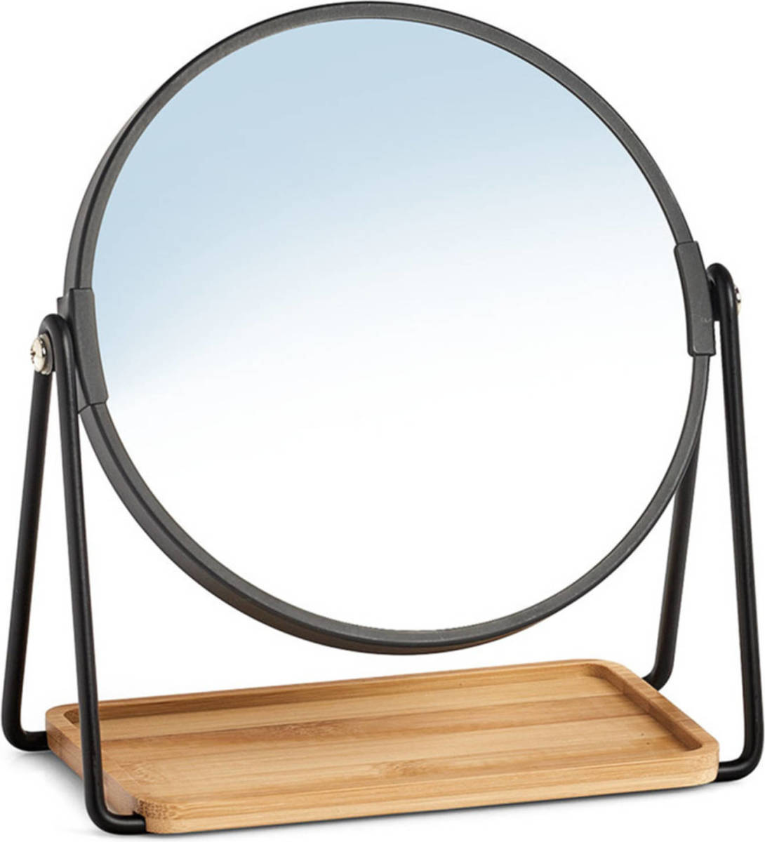 Shoppartners Make-up Spiegel Metaal/bamboe 17,5 X 20,5 Cm - Make-up Spiegeltjes