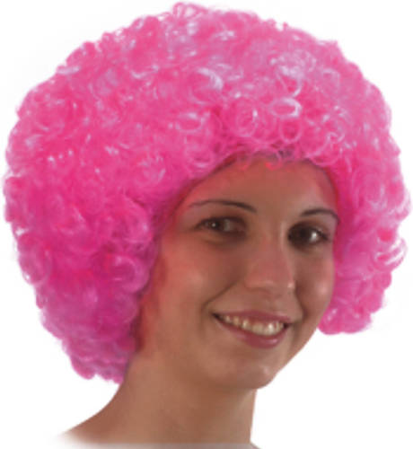 Yourstockshop Carnival Toys Pruik Afro 32 Cm Synthetisch Roze One-size