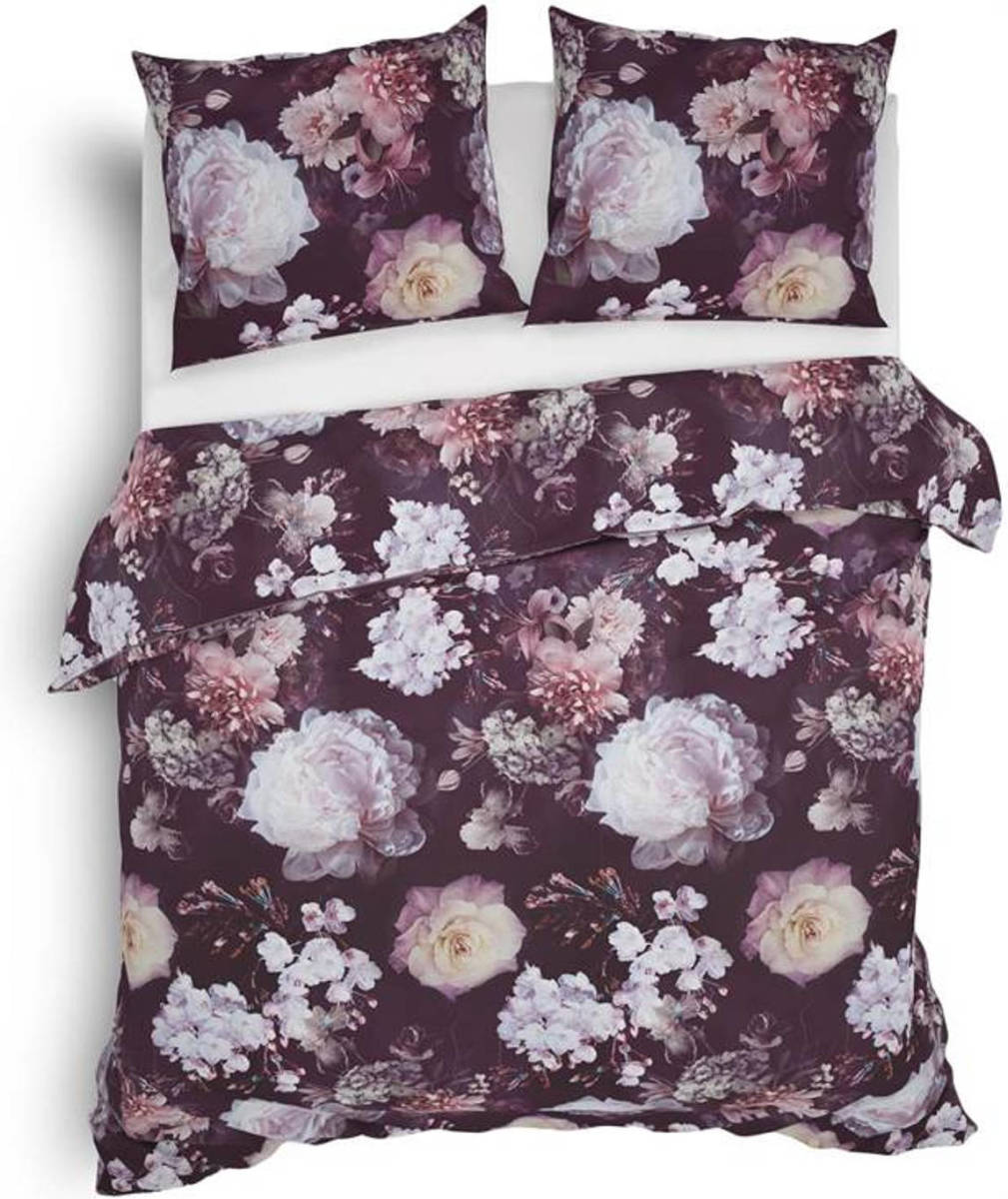 Smulderstextiel nl Heckett & Lane Mina Flanel Dekbedovertrek - Lits-jumeaux (240x200/220 Cm + 2 Slopen) - Flanel - Plum Red
