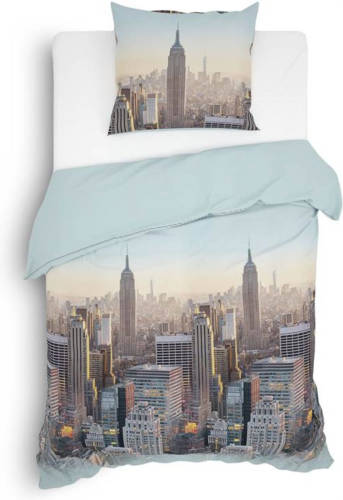 Lion Beddenshop Heckett & Lane Hayden Flanel Dekbedovertrek - 1-persoons (140x200/220 Cm + 1 Sloop) - Flanel - Airy Blue