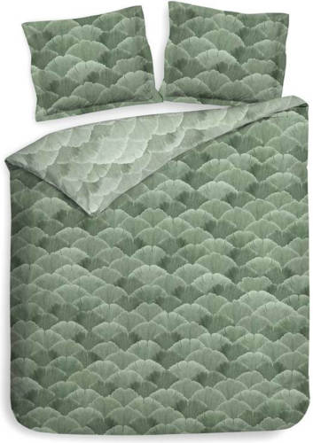 Lion Beddenshop Heckett & Lane Danilo Dekbedovertrek - 2-persoons (200x200/220 Cm + 2 Slopen) - Katoen Satijn - Laurel Green
