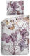 Lion Beddenshop Heckett & Lane Brigitte Dekbedovertrek - 1-persoons (140x200/220 Cm + 1 Sloop) - Katoen Satijn - Floral Pink