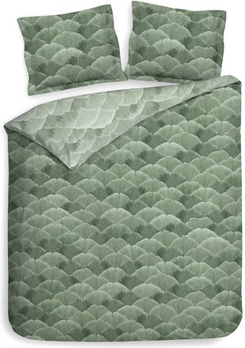 Smulderstextiel nl Heckett & Lane Danilo Dekbedovertrek - Lits-jumeaux (240x200/220 Cm + 2 Slopen) - Katoen Satijn - Laurel Green