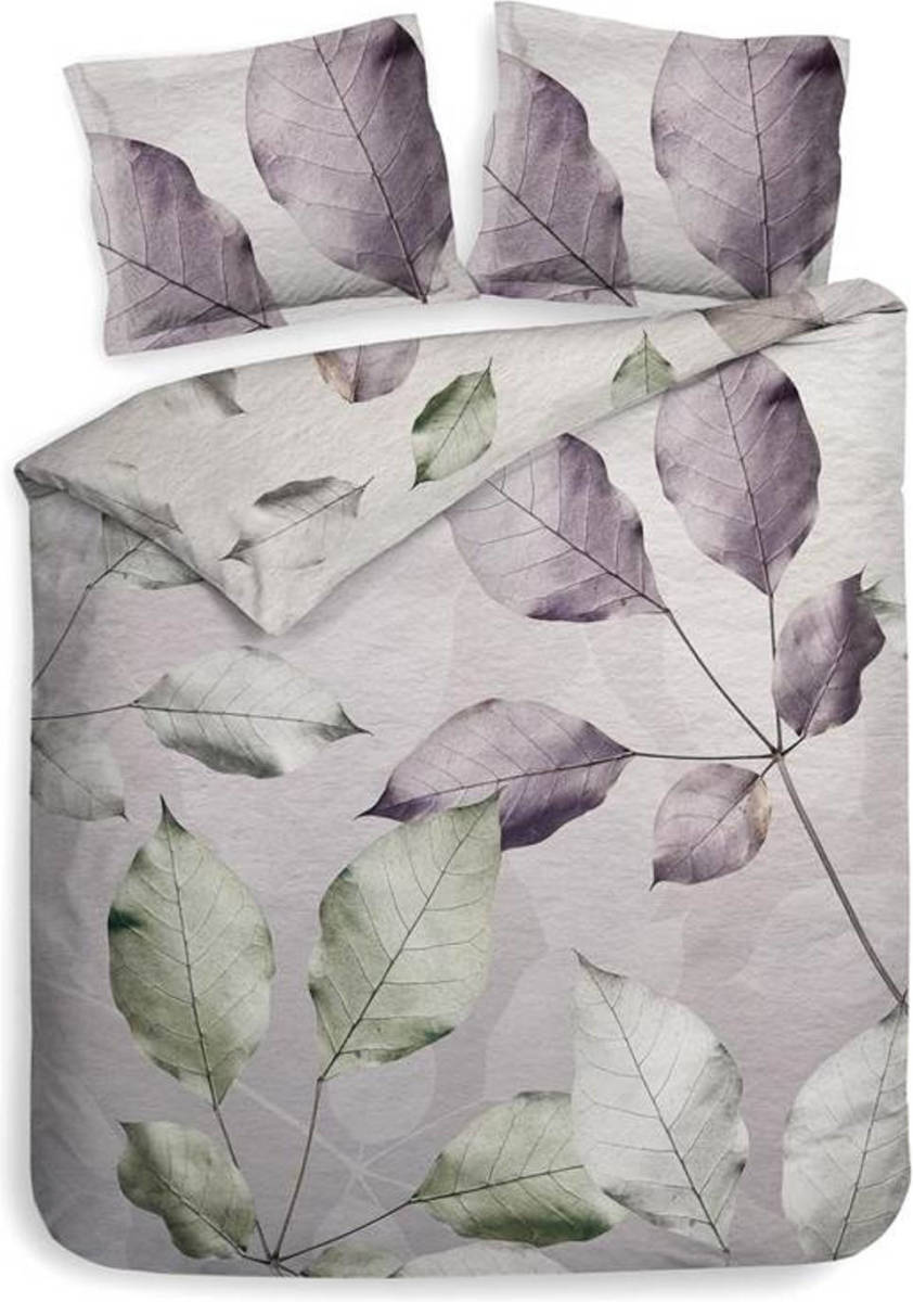 Lion Beddenshop Heckett & Lane Eray Dekbedovertrek - 2-persoons (200x200/220 Cm + 2 Slopen) - Pu - Taupe-grey