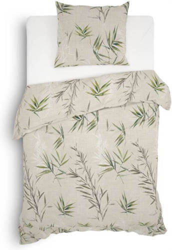 Slaap Vaak Heckett & Lane Sami Flanel Dekbedovertrek - 1-persoons (140x200/220 Cm + 1 Sloop) - Flanel - Natural Green