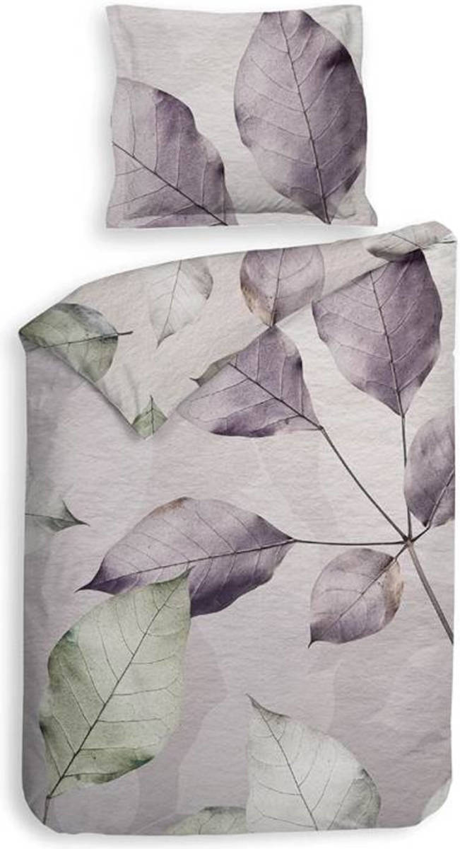 Lion Beddenshop Heckett & Lane Eray Dekbedovertrek - 1-persoons (140x200/220 Cm + 1 Sloop) - Pu - Taupe-grey