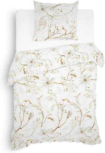 Lion Beddenshop Heckett & Lane Dortea Flanel Dekbedovertrek - 1-persoons (140x200/220 Cm + 1 Sloop) - Flanel - Flowy Natural
