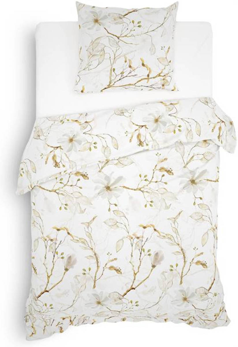 Lion Beddenshop Heckett & Lane Dortea Flanel Dekbedovertrek - 1-persoons (140x200/220 Cm + 1 Sloop) - Flanel - Flowy Natural
