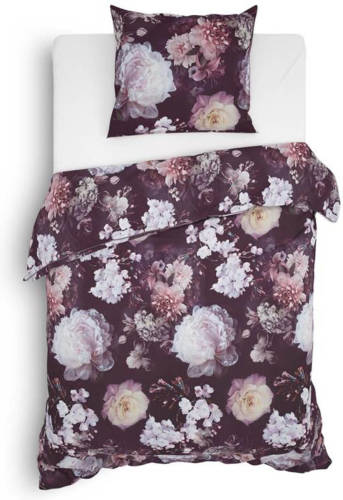 Smulderstextiel nl Heckett & Lane Mina Flanel Dekbedovertrek - 1-persoons (140x200/220 Cm + 1 Sloop) - Flanel - Plum Red