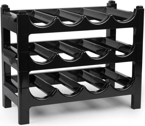 Forte Plastics Set Van 3x Stuks Kunststof Wijnrekken / Flessenrekken 23 X 43.5 X 13 Cm Voor 12x Flessen Wijn - Wijnrekken