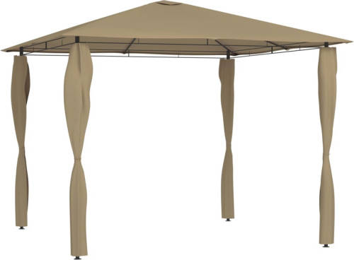 VidaXL Prieel Met Paalhoezen 160 G/m² 3x3x2,6 M Taupe