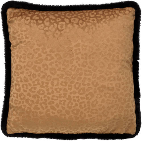 Dutch Decor Cheeta - Sierkussen Met Dierenprint 45x45 Cm Tobacco Brown - Bruin - Bruin