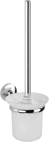 Wenko Toiletborstel En Houder Cuba 35 Cm Rvs Zilver/wit 3-delig