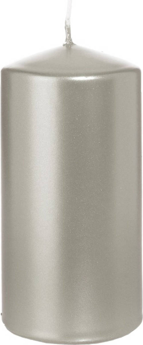 Shoppartners 1x Kaarsen Zilver 6 X 12 Cm 40 Branduren Sfeerkaarsen - Stompkaarsen