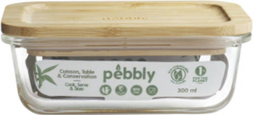 Pebbly - Voorraadpot Met Deksel, Rechthoekig, 0.3 L - Pebbly