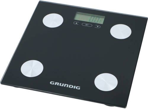 Grundig Weegschaal - Met Lichaamsanalyse - Geheugen Voor 12 Personen - Max 180 Kg - Glas - Zwart