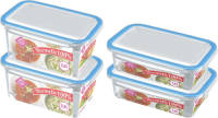 Hega Hogar 4x Voorraad/vershoudbakjes 1,5 En 2,5 Liter Transparant/blauw - Vershoudbakjes