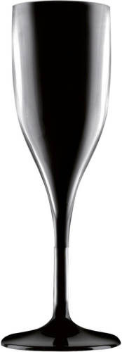 Santex Champagne/prosecco Flutes Glazen Zwart 150 Ml Van Onbreekbaar Kunststof - Champagneglazen