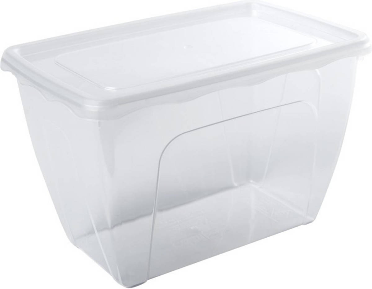 Hega Hogar 1x Voorraad/vershoudbakje Hoog/diep 1,5 Liter Transparant 18 X 12 X 12 Cm - Vershoudbakjes