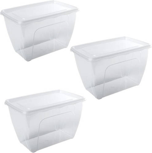 Hega Hogar 3x Voorraad/vershoudbakjes Hoog/diep 1,5 Liter Transparant 18 X 12 X 12 Cm - Vershoudbakjes