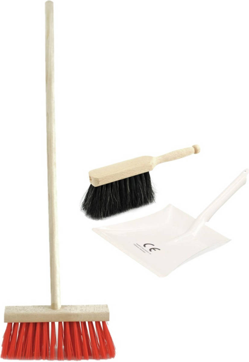 Shoppartners Kinder Schoonmaak Set 3-delig Wit Bestaande Uit Stoffer En Blik En Strobezem 90 Cm