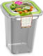 Hega Hogar 3x Voorraad/vershoudbakjes 0,75 Liter Transparant/groen Plastic - Vershoudbakjes