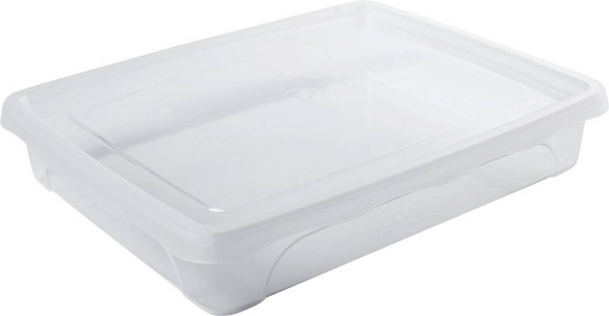 Hega Hogar 1x Voorraad/vershoudbakje Laag 1,5 Liter Transparant 24 X 20 X 5 Cm - Vershoudbakjes