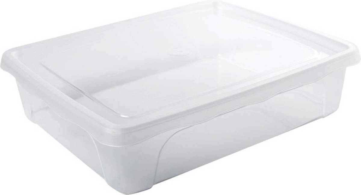 Hega Hogar 1x Voorraad/vershoudbakje Laag 2 Liter Transparant 24 X 20 X 6 Cm - Vershoudbakjes