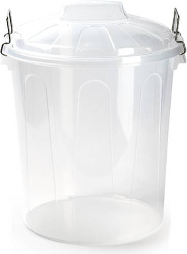 Forte Plastics Afvalemmers/vuilnisemmers Transparant 21 Liter Met Deksel - Prullenbakken