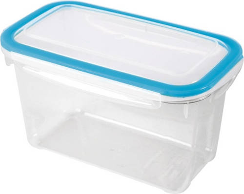 Hega Hogar 3x Voorraad/vershoudbakjes 1,2 Liter Transparant/blauw Plastic - Vershoudbakjes