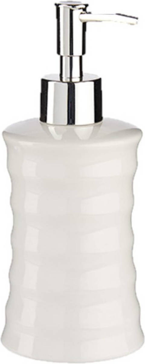 Shoppartners Zeeppompje/zeepdispenser Parelwit Keramiek 18 Cm - Zeeppompjes