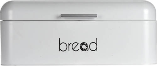 Shoppartners Witte Brood Vershoudtrommel Bread Van Metaal 42 Cm - Broodtrommels