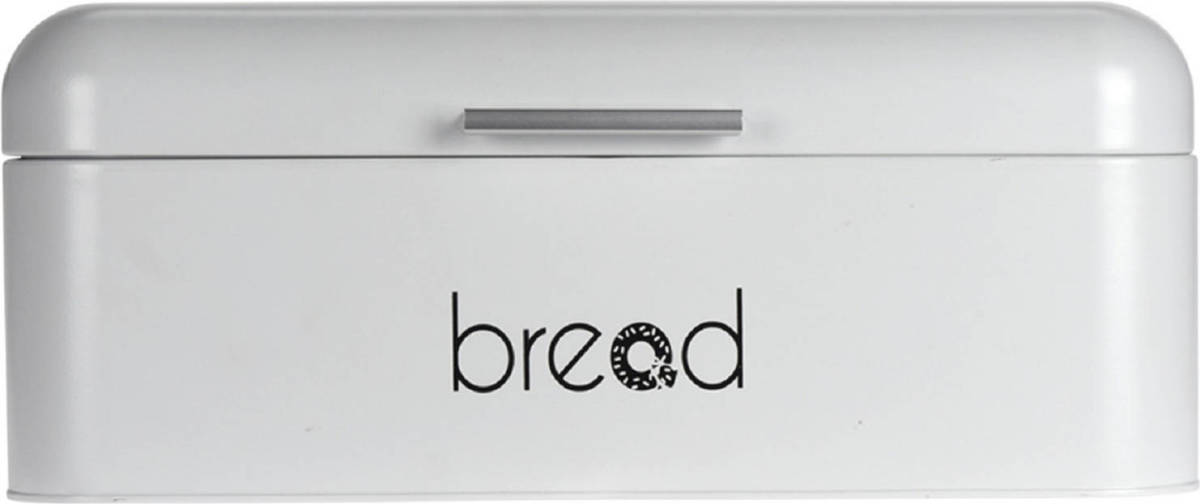 Shoppartners Witte Brood Vershoudtrommel Bread Van Metaal 42 Cm - Broodtrommels