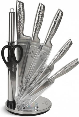 EDENBERG Silver Line - Messenset Met Luxe Messenhouder - 8 Delig - Zilverkleurig, Rvs