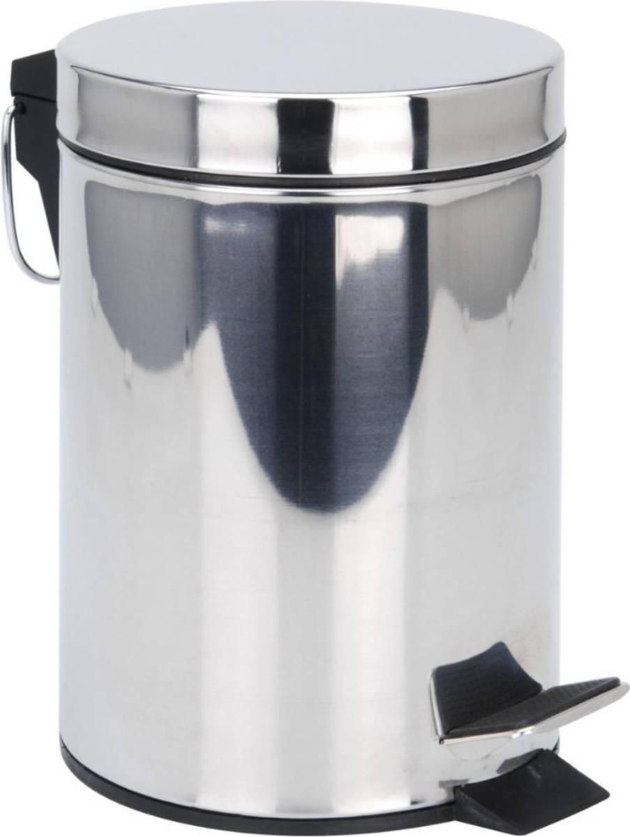 Orange85 Pedaalemmer - 3 Liter - Prullenbakje - Badkamer - Zilver - Rvs - Toilet