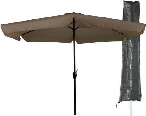Parasol Gemini - 300 Cm - Taupe + Basic CUHOC Parasolhoes. - Parasol Combi