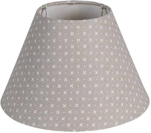 Clayre & Eef Grijze Lampenkap Ø 25*16 Cm / E27 6lak0510