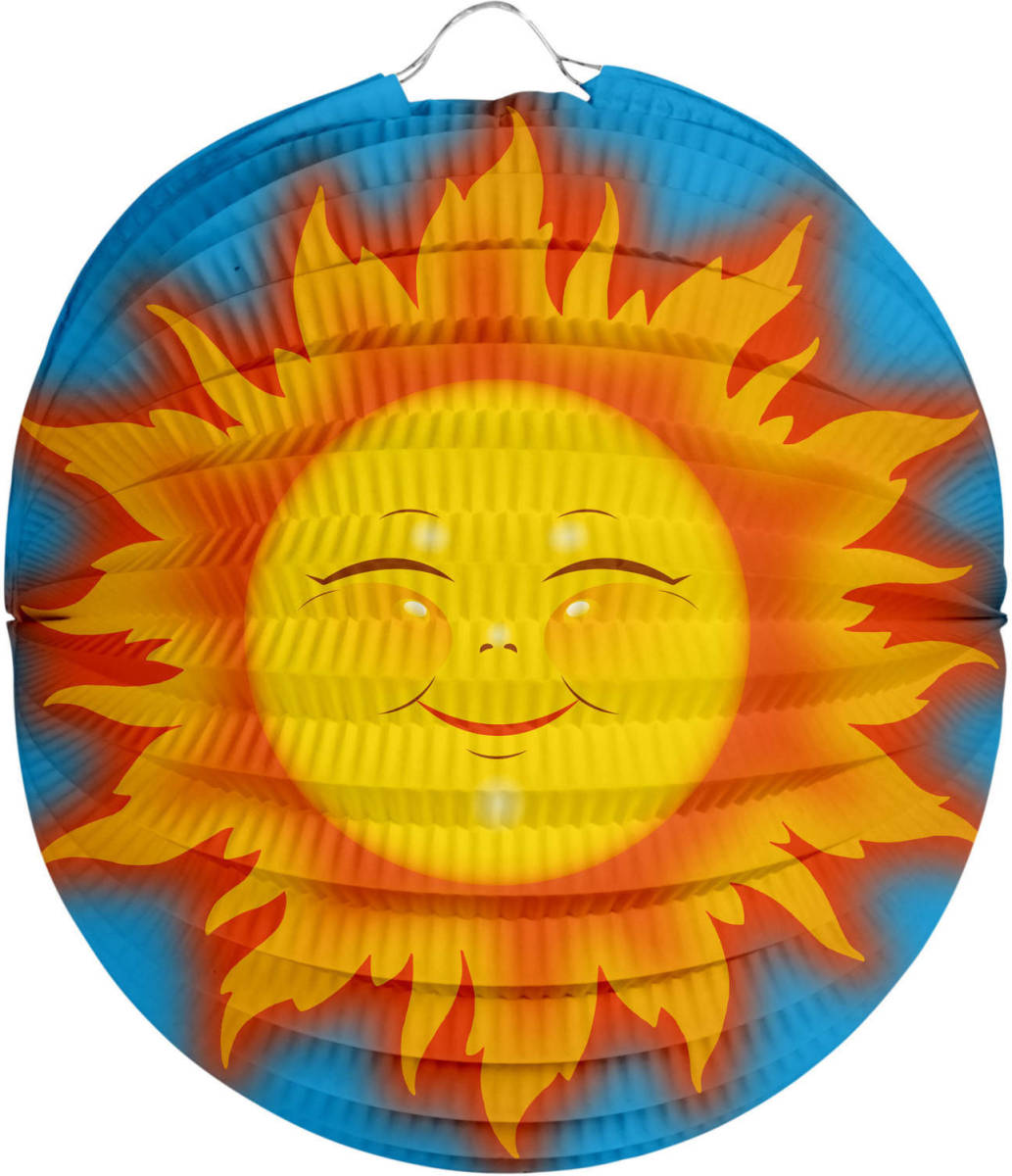 Folat Lampion Zon 22 Cm Papier Blauw/oranje