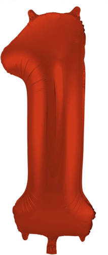 Folat Folieballon Cijfer 1 Metallic Mat 86 Cm Rood