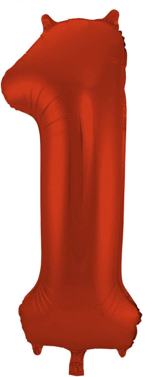 Folat Folieballon Cijfer 1 Metallic Mat 86 Cm Rood