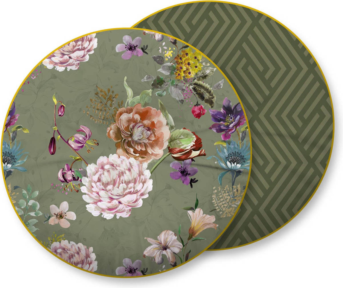Descanso Sierkussen Parma 55 Cm Katoen/polyester Donkergroen