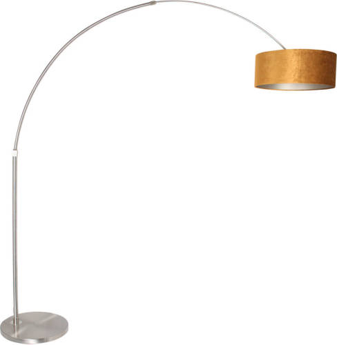 Steinhauer Vloerlamp Sparkled Light 8126 Staal Kap Gouden Velours