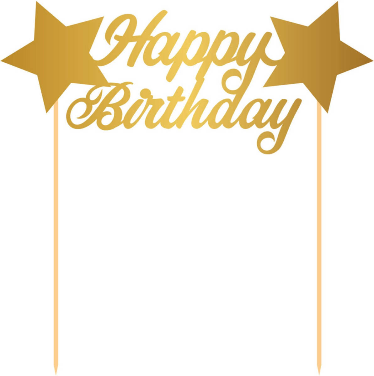Folat Taarttopper ""Happy Birthday"" 17 X 17 Cm Karton Goud